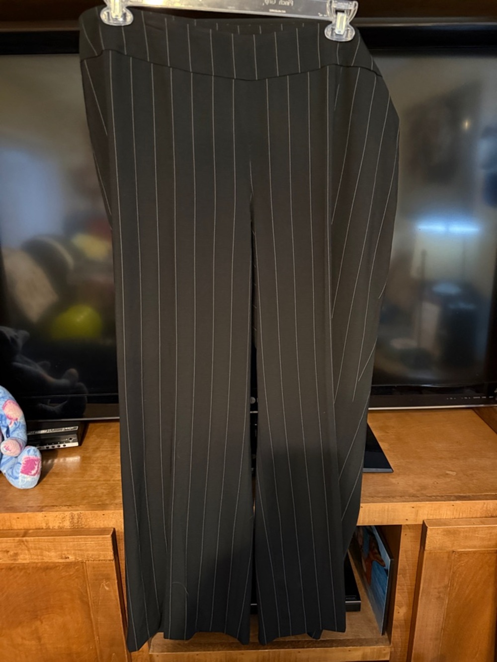new directions Black Pinstripe Trousers